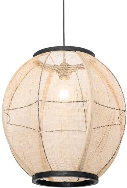 QAZQA Oosterse hanglamp bruin stof 46 cm Rob