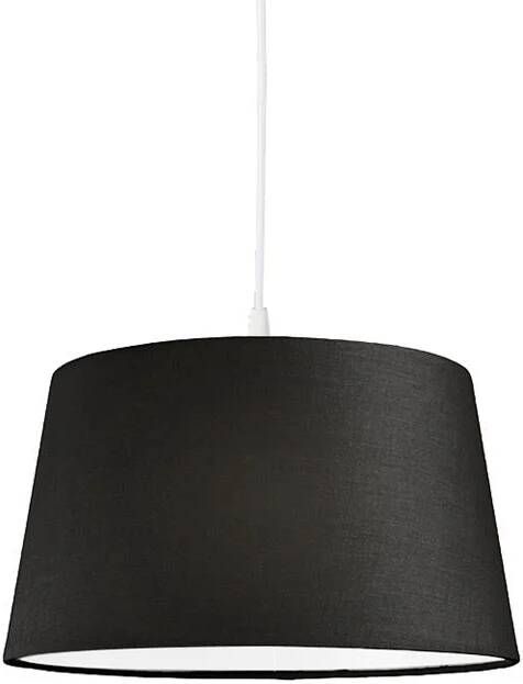 QAZQA Moderne hanglamp wit met zwarte kap 45 cm Pendel