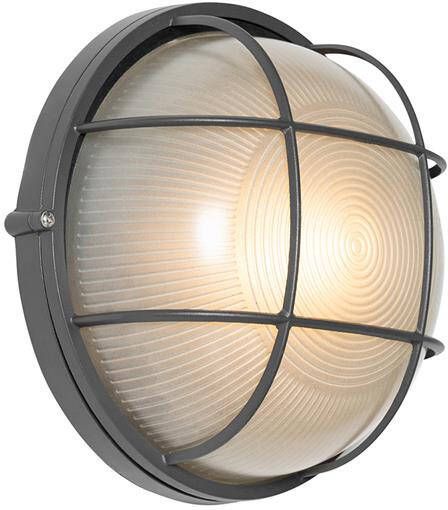 QAZQA Industriële buitenwandlamp donkergrijs IP44 Hanneke