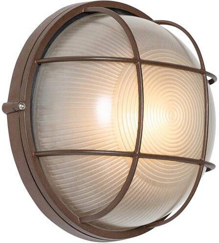 QAZQA Industriële buitenwandlamp roestbruin IP44 Hanneke