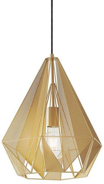 QAZQA Industriële hanglamp goud met mesh Carcass