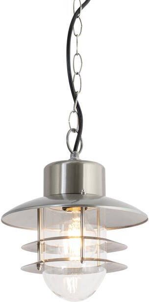QAZQA Industriële hanglamp staal IP44 Shell