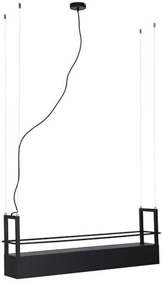 QAZQA Industriële hanglamp zwart met rek 4-lichts GU10 Cage Rack