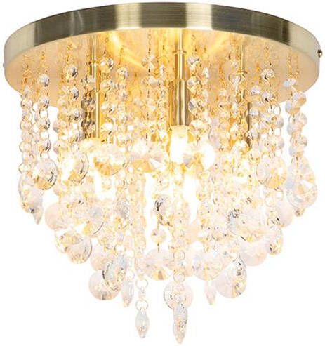 QAZQA Klassieke plafondlamp goud met glas Medusa