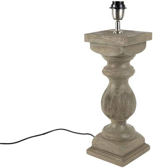 QAZQA Landelijke tafellamp zonder kap vintage grijs hout Hyssop