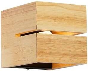 QAZQA Landelijke wandlamp eiken hout 9 7 cm Transfer Groove