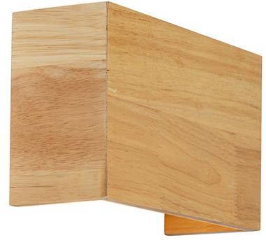 QAZQA Landelijke wandlamp eiken hout 2-lichts Otan