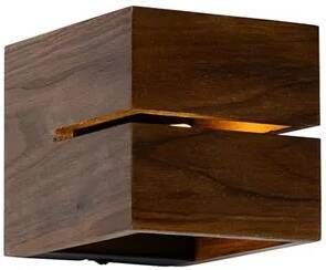 QAZQA Landelijke wandlamp walnoot hout 9 7 Transfer Groove