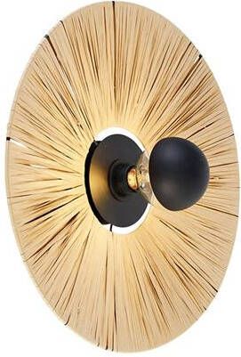 QAZQA Landelijke wandlamp zwart met touw 45 cm Leia