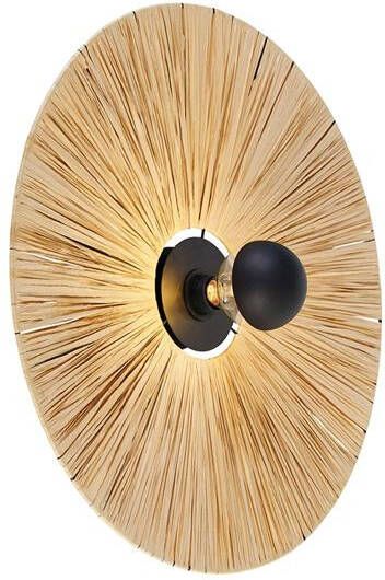 QAZQA Landelijke wandlamp zwart met touw 60 cm Leia
