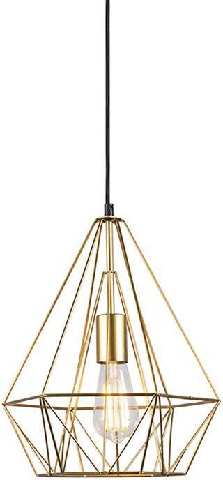 QAZQA Smart industriële hanglamp goud incl. wifi ST64 Carcass