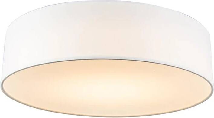 QAZQA Plafondlamp wit 40 cm incl. LED Drum LED