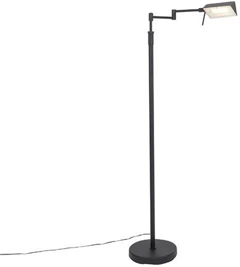 QAZQA Design vloerlamp zwart incl. LED met touch dimmer Notia