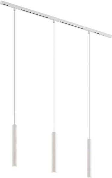 QAZQA Modern railsysteem met 3 hanglampen wit 1-fase Slimline Keno