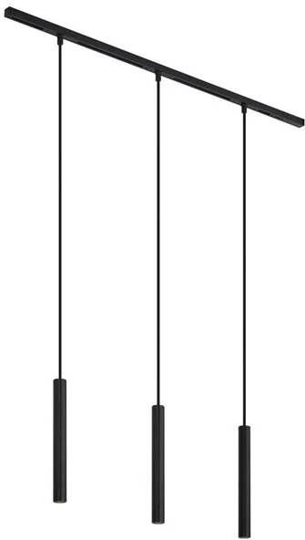 QAZQA Modern railsysteem met 3 hanglampen zwart 1-fase Slimline