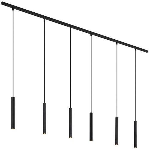 QAZQA Modern railsysteem met 6 hanglampen zwart 1-fase Slimline