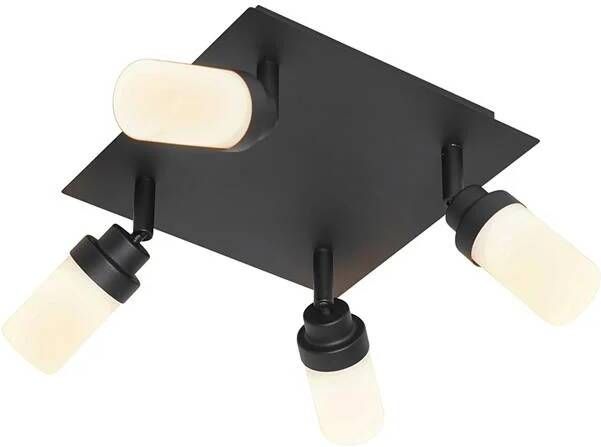 QAZQA Moderne badkamer spot zwart 4-lichts IP44 Japie