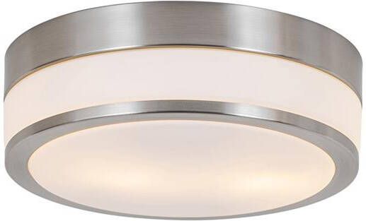 QAZQA Moderne buiten plafondlamp staal 28 cm IP44 Flavi