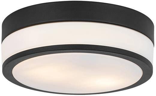 QAZQA Moderne plafondlamp zwart 28 cm IP44 Flavi