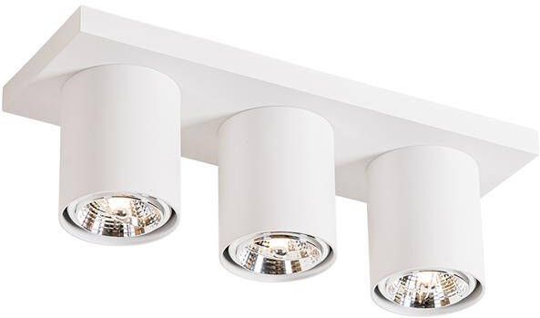 QAZQA Moderne plafondspot wit 3-lichts Tubo