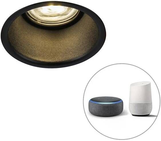 QAZQA Moderne smart inbouwspot zwart incl. WiFi GU10 Dept