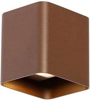 QAZQA Moderne wandlamp roestbruin incl. LED IP54 vierkant Evi