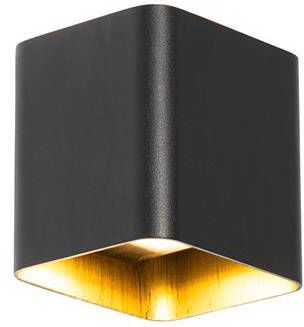 QAZQA Moderne wandlamp zwart incl. LED IP54 vierkant Evi