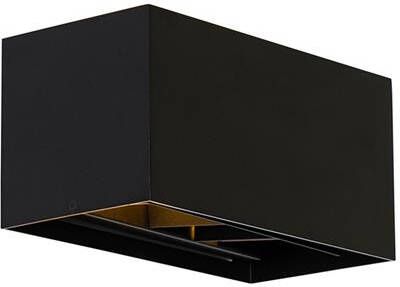 QAZQA Moderne wandlamp zwart rechthoekig 2-lichts Edwin