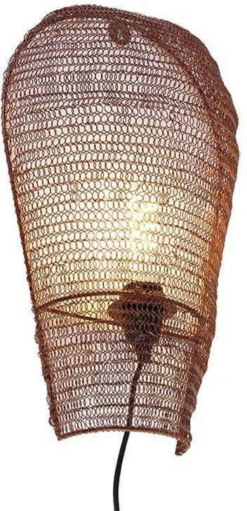 QAZQA Oosterse wandlamp brons 45 cm Nidum