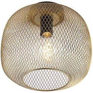 QAZQA Moderne zwart met gouden plafondlamp Bliss Mesh