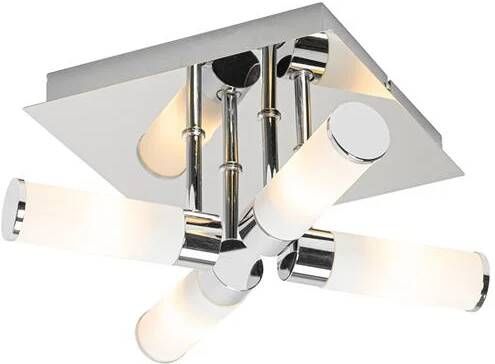 QAZQA Moderne badkamer plafondlamp chroom 4-lichts IP44 Bath