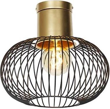 QAZQA Design plafondlamp zwart met goud Mayelle