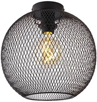 QAZQA Moderne plafondlamp zwart 30 cm Mesh Ball