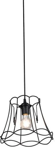QAZQA Retro hanglamp zwart 25 cm Granny Frame