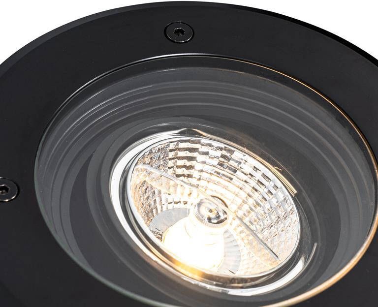 QAZQA Set van 6 moderne buiten grondspots zwart AR70 verstelbaar IP65