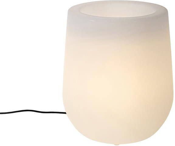 QAZQA Smart buiten vloerlamp bloempot wit IP44 incl. Wifi A60