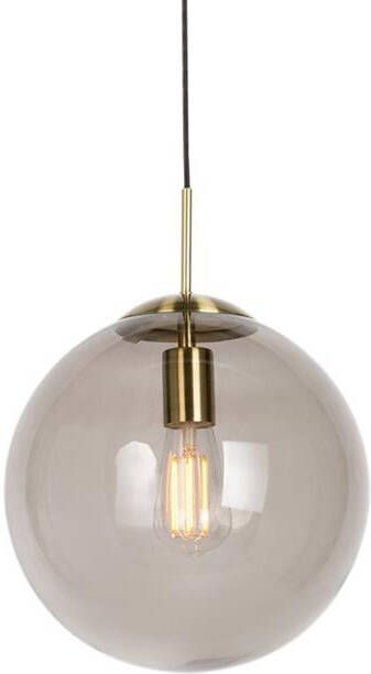 QAZQA Smart hanglamp messing met smoke glas 30 cm incl. Wifi ST64