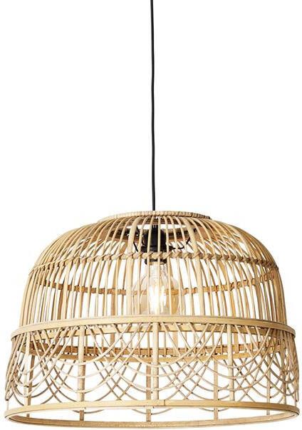QAZQA Smart hanglamp rotan 49 cm incl. Wifi G95 Michelle