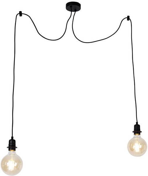 QAZQA Smart hanglamp zwart incl. 2 Wifi G125 Cava