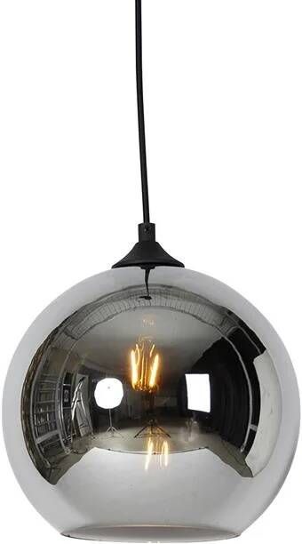 QAZQA Smart hanglamp zwart met smoke glas incl. Wifi A60 Wallace