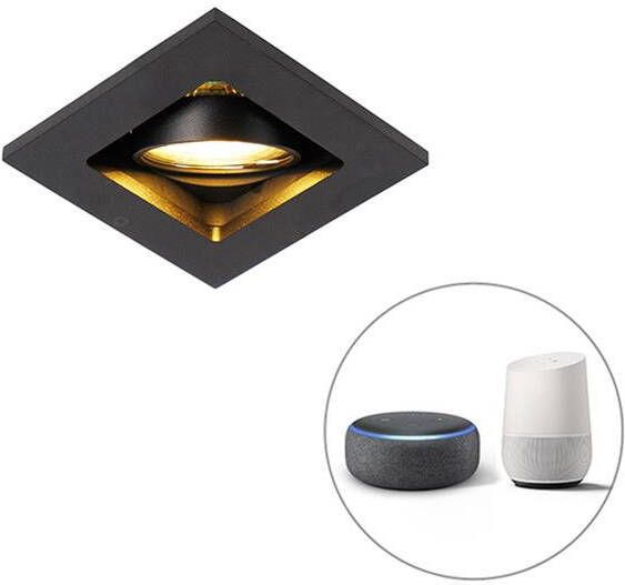 QAZQA Smart inbouwspot zwart incl. WiFi GU10 verstelbaar Qure