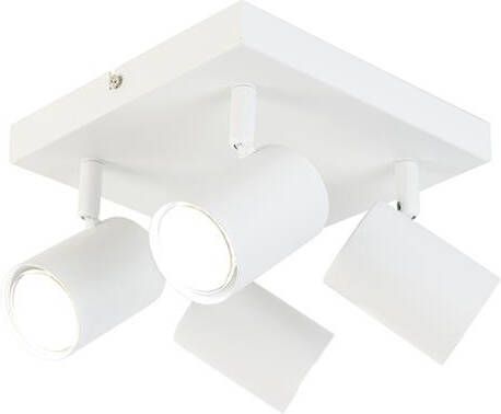 QAZQA Smart plafondlamp wit vierkant incl. 4 Wifi GU10 Jeana