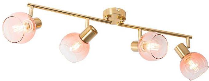 QAZQA Smart spot goud met roze glas incl. 4 Wifi P45 Vidro