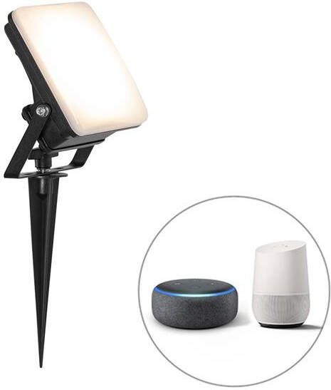 QAZQA Smart straler zwart 12 8 cm incl. LED IP65 met grondpin Ruud