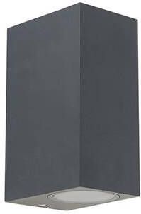 QAZQA Smart wandlamp donkergrijs IP44 incl. 2 Wifi GU10 Baleno
