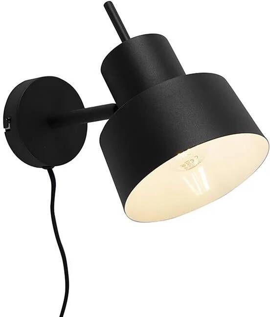 QAZQA Smart wandlamp zwart incl. Wifi A60 Chappie