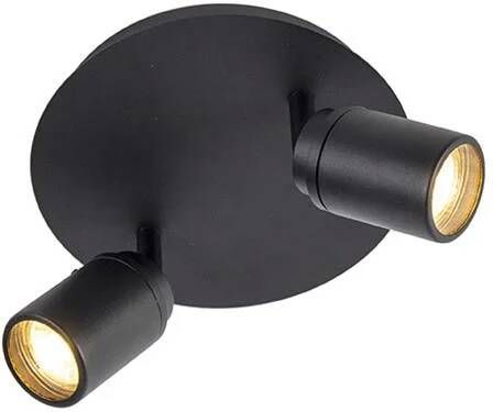QAZQA Moderne badkamer spot zwart 2-lichts IP44 Ducha