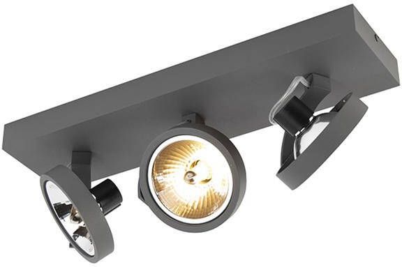 QAZQA Design spot grijs verstelbaar 3-lichts Go