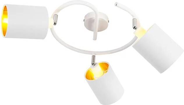 QAZQA Moderne plafondlamp wit 3-lichts Lofty