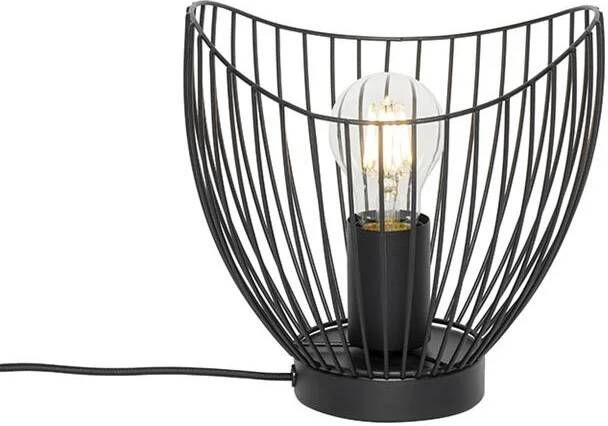 QAZQA Moderne tafellamp zwart 20 cm Pua